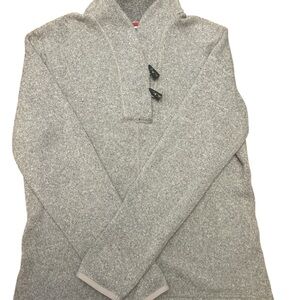 North Face Women’s Gray pullover Sweater super comfy warm fleece ski size large